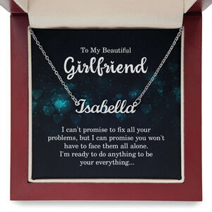 To My Girlfriend I Can't Promise Personalized Name Necklace Stainless Steel Cust